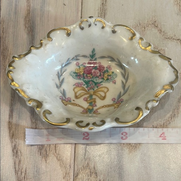 Floral Decorative Bowl with Gold Accents - Picture 3 of 3